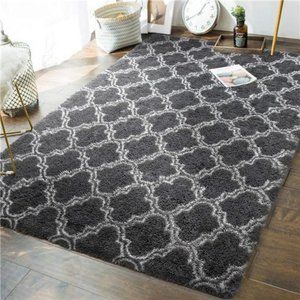 New Soft Modern Fluffy Area Rug- Dark Grey